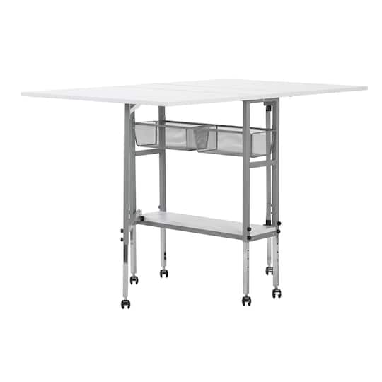 Sew Ready Craft Table with Storage Basket & Shelf